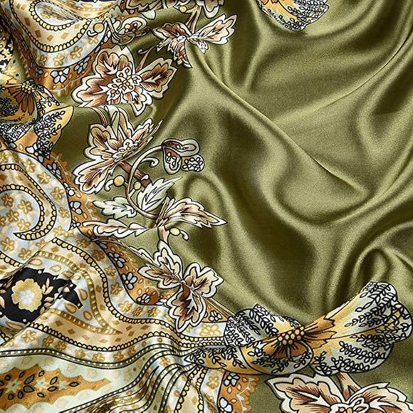 Clau's 35x35 Large Square Silk Like Hair Scarf 154 - Picture 6 of 7